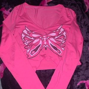 long sleeve butterfly print